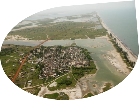 Vue aérienne du littoral sénégalais